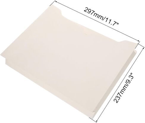 PATIKIL 10pcs File Jackets, Manila File Jacket File Pocket Folders Letter Size 2 Inch Expansion Pocket Straight Cut Tab Organizer Bulk for Classroom Home Office Paperwork 8.5 x 11 in Saudi Arabia