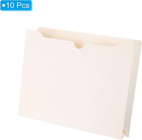 PATIKIL 10pcs File Jackets, Manila File Jacket File Pocket Folders Letter Size 2 Inch Expansion Pocket Straight Cut Tab Organizer Bulk for Classroom Home Office Paperwork 8.5 x 11 in Saudi Arabia
