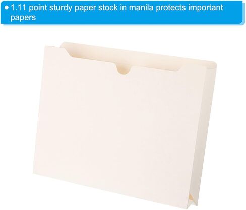 PATIKIL 10pcs File Jackets, Manila File Jacket File Pocket Folders Letter Size 2 Inch Expansion Pocket Straight Cut Tab Organizer Bulk for Classroom Home Office Paperwork 8.5 x 11 in Saudi Arabia