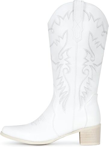 Cowboy Boots For Women Pointy Toe Women's Western Boots Cowgirl Boots Mid Calf Boots in Saudi Arabia