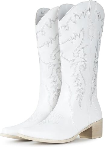Cowboy Boots For Women Pointy Toe Women's Western Boots Cowgirl Boots Mid Calf Boots in Saudi Arabia