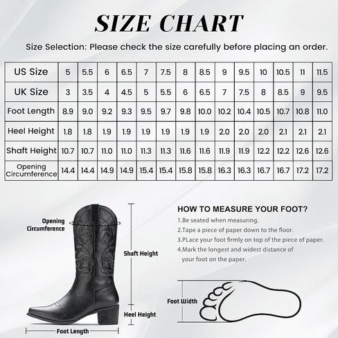 Cowboy Boots For Women Pointy Toe Women's Western Boots Cowgirl Boots Mid Calf Boots in Saudi Arabia