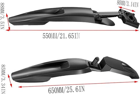 مجموعة واقيات الطين للدراجة القابلة للتعديل، مجموعة مصدات الطين الخلفية لدراجات الطريق تناسب 26 بوصة، 27.5 بوصة، 29 بوصة، الوزن 7.2 أونصة in Kuwait