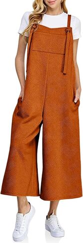 Tongmingyun Womens Wide Leg Overalls Jumpsuits Casual Summer Sleeveless Adjustable Straps Loose Jumpsuits in Saudi Arabia