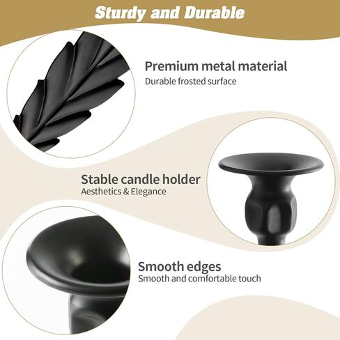 Anndason مجموعة من 2 شمعدان حائط أسود، حامل شموع حائطي فريد من نوعه للديكور، حامل شمعدان حائطي، شمعدانات شمعدان لتزيين الحائط لديكور المنزل، الزفاف، الطعام، الحفلات (أسود) in Kuwait