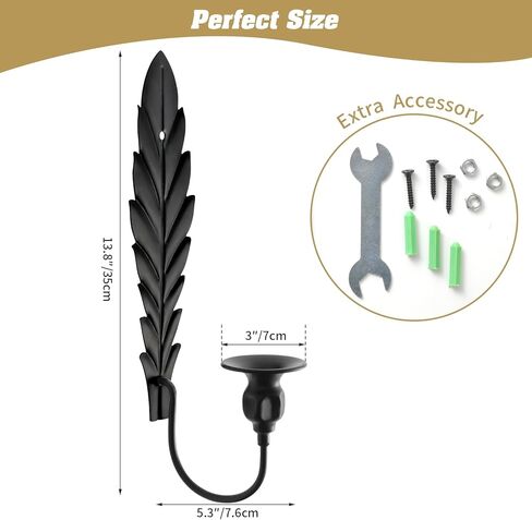 Anndason مجموعة من 2 شمعدان حائط أسود، حامل شموع حائطي فريد من نوعه للديكور، حامل شمعدان حائطي، شمعدانات شمعدان لتزيين الحائط لديكور المنزل، الزفاف، الطعام، الحفلات (أسود) in Kuwait