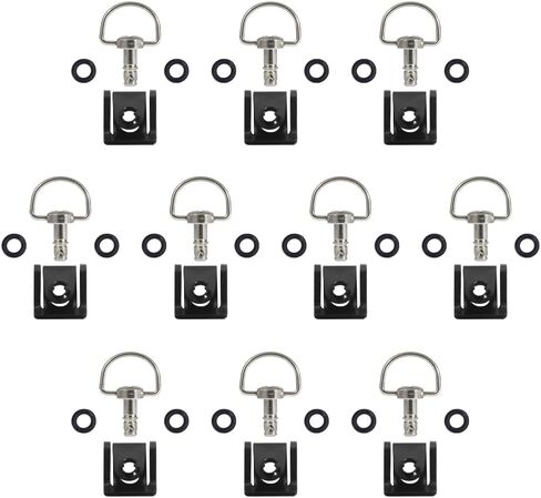 MOTO4U Motorcycle Quick Release Race Fasteners 1/4 Turn 14mm D-Ring Length in Chrome Black(10 Pack) in Saudi Arabia