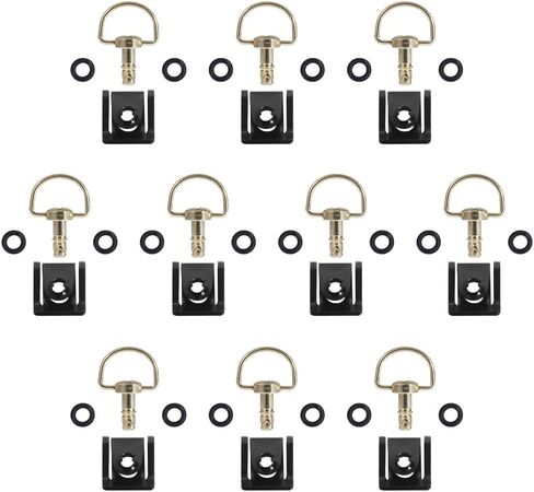 MOTO4U Motorcycle Quick Release Race Fasteners 1/4 Turn 14mm D-Ring Length in Chrome Black(10 Pack) in Saudi Arabia