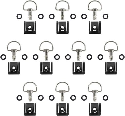 MOTO4U Motorcycle Quick Release Race Fasteners 1/4 Turn 14mm D-Ring Length in Chrome Black(10 Pack) in Saudi Arabia