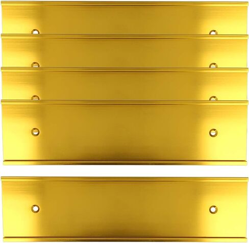 حامل لوحة اسم من الألومنيوم مقاس 2 × 8 بوصة - مجموعة من 5 - حامل لافتة باب مكتب العمل - الجدار أو الباب - أسود in Kuwait