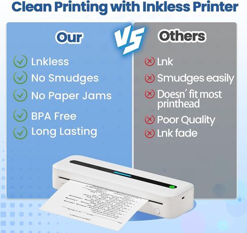 Itari M832 Portable Printer Thermal Paper, US Letter Thermal Paper - 8.5'' x 11'', Advance Thermal Printing, Thermal Roll Paper Compatible with M08F M832 Portable Printer, 2 Rolls in Saudi Arabia