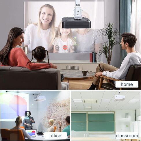 دعامة تثبيت على الحائط أو السقف لجهاز العرض مع ارتفاع قابل للتعديل وأذرع قابلة للتمديد لجهاز عرض بأحجام مختلفة (أبيض) in Kuwait