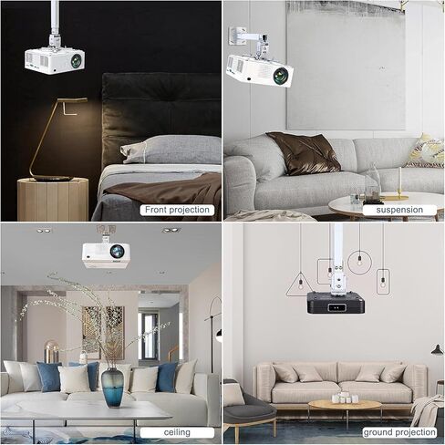 دعامة تثبيت على الحائط أو السقف لجهاز العرض مع ارتفاع قابل للتعديل وأذرع قابلة للتمديد لجهاز عرض بأحجام مختلفة (أبيض) in Kuwait