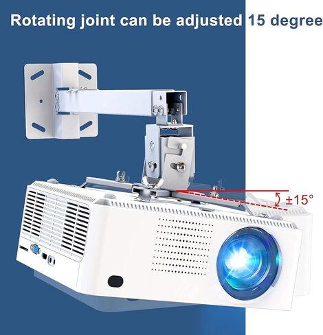 دعامة تثبيت على الحائط أو السقف لجهاز العرض مع ارتفاع قابل للتعديل وأذرع قابلة للتمديد لجهاز عرض بأحجام مختلفة (أبيض) in Kuwait