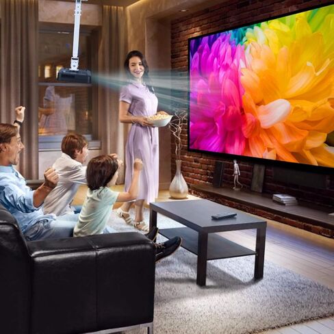 دعامة تثبيت على الحائط أو السقف لجهاز العرض مع ارتفاع قابل للتعديل وأذرع قابلة للتمديد لجهاز عرض بأحجام مختلفة (أبيض) in Kuwait