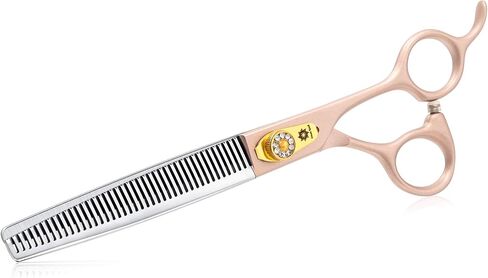 7 Inches Professional Pet Grooming Scissor, 440C Japanese Steel Straight & Curved & Thinning & Chunker Shears/Scissors for Dog Cat and More Pets (7 inch-Grooming Scissors Set) in Saudi Arabia