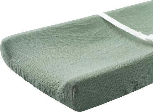Meracorallo Muslin Changing Pad Cover, 100% Cotton Soft and Comfortable Floral Changing Table Cover for Baby Boys and Girls, Roman Green in Saudi Arabia