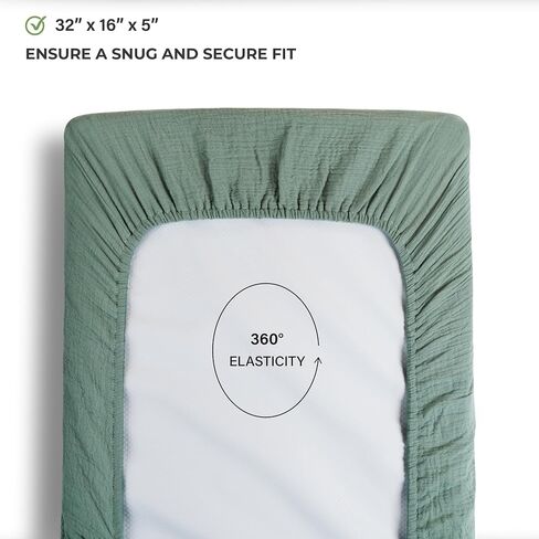 Meracorallo Muslin Changing Pad Cover, 100% Cotton Soft and Comfortable Floral Changing Table Cover for Baby Boys and Girls, Roman Green in Saudi Arabia
