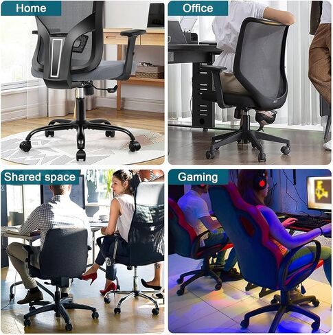 Office Chair Wheels - 2 Inch Chair Caster Wheel Set of 5, Replacement Supports 1000 lbs, No Noise, Suitable for All Floor（Black） (Wheels-002-38) in Saudi Arabia