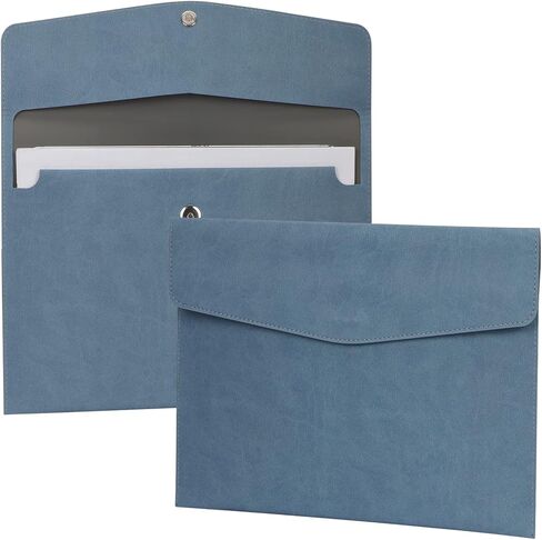 CiCiKiea File Folder, PU Leather A4 Document Holder File Organizer Filing Envelope Expanding Portfolio Storage Case Tablet Sleeve with Magnetic Snap Closure, Blue in Saudi Arabia