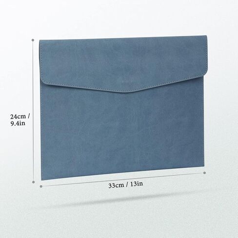 CiCiKiea File Folder, PU Leather A4 Document Holder File Organizer Filing Envelope Expanding Portfolio Storage Case Tablet Sleeve with Magnetic Snap Closure, Blue in Saudi Arabia