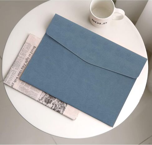 CiCiKiea File Folder, PU Leather A4 Document Holder File Organizer Filing Envelope Expanding Portfolio Storage Case Tablet Sleeve with Magnetic Snap Closure, Blue in Saudi Arabia