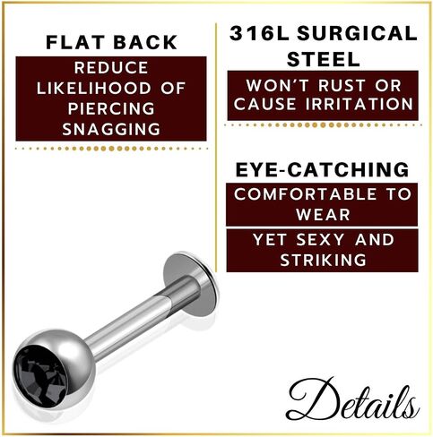 2 قطعة الصلب 14 جرام 5/16 8 مللي متر Labret خواتم ثقب المجوهرات ميدوسا Spiderbite الغضروف الزنمة الشفاه 4 مللي متر كريستال الكرة المزيد من الخيارات in Kuwait