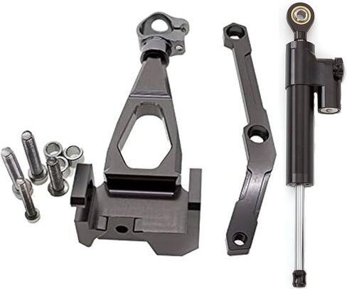 PROCNC دراجة نارية CNC الألومنيوم التوجيه المثبط استقرار مجموعة دعامة تثبيت مناسبة لـ Yamah.a MT-09 FZ09 (وليس التتبع) 2013-2020 XSR 900 2015-2020 MT-09 SP 2018-2019 (أسود + أسود) in Kuwait