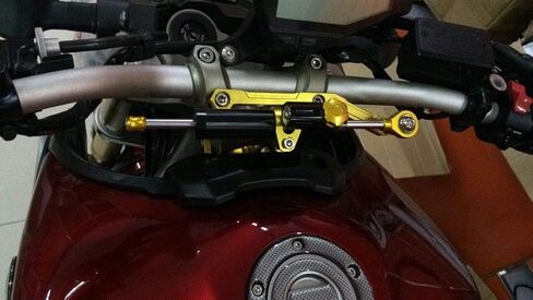 PROCNC دراجة نارية CNC الألومنيوم التوجيه المثبط استقرار مجموعة دعامة تثبيت مناسبة لـ Yamah.a MT-09 FZ09 (وليس التتبع) 2013-2020 XSR 900 2015-2020 MT-09 SP 2018-2019 (أسود + أسود) in Kuwait