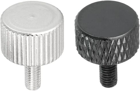 مسامير إبهام مخرشة بالكامل M3x8mm من uxcell باللون الأسود والفضي، إجمالي 20 قطعة in Kuwait