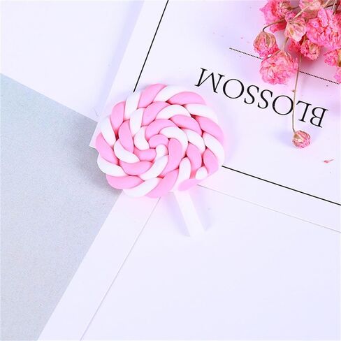 100pcs Slime Charms Resin Fake Candy Lollipop Charms Kawaii Cute Set Mixed Assorted Sweets Flatback Slime Beads Making Supplies for DIY Craft Making and Ornament Scrapbooking in Kuwait