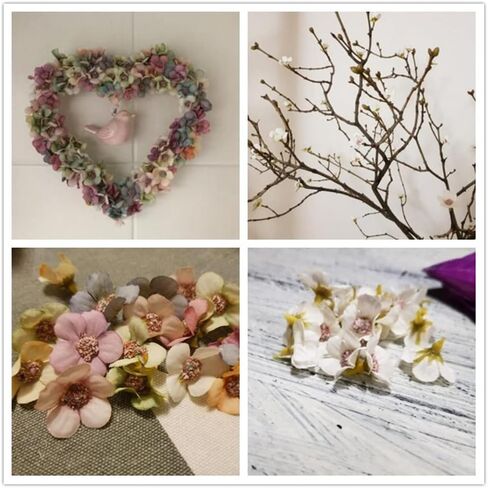 رؤوس زهور صناعية، 100 قطعة من الزهور الصغيرة للحرف اليدوية، رؤوس زهور الأقحوان الاصطناعية المزيفة زهرة حريرية لخياطة القصاصات بنفسك، تزيين تاج إكليل غطاء الرأس لديكور المنزل والزفاف in Kuwait