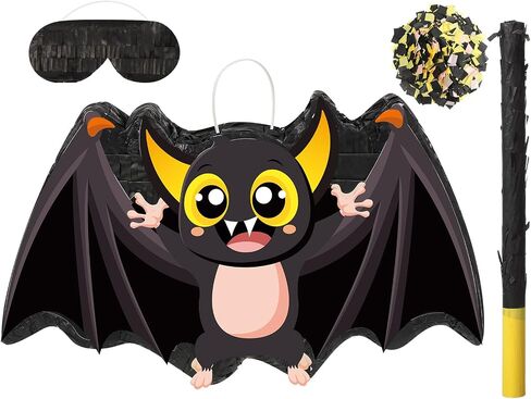 Aoriher Halloween Pinata Bat Pinata Halloween Pinata with Stick Blindfold and Confetti Set Candy Filled Pinata Decorations for Halloween Birthday Party Game Supplies in Saudi Arabia