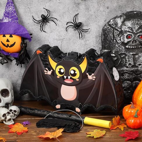 Aoriher Halloween Pinata Bat Pinata Halloween Pinata with Stick Blindfold and Confetti Set Candy Filled Pinata Decorations for Halloween Birthday Party Game Supplies in Saudi Arabia