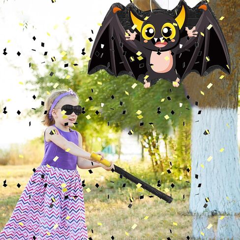 Aoriher Halloween Pinata Bat Pinata Halloween Pinata with Stick Blindfold and Confetti Set Candy Filled Pinata Decorations for Halloween Birthday Party Game Supplies in Saudi Arabia