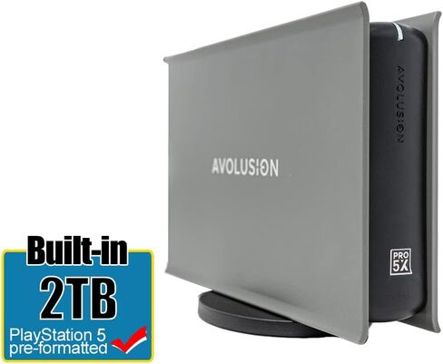 محرك الأقراص الصلبة الخارجي للألعاب Avolusion PRO-5X Series 2 تيرابايت USB 3.0 لوحدة تحكم ألعاب PS5 (رمادي) - ضمان لمدة عامين in Kuwait