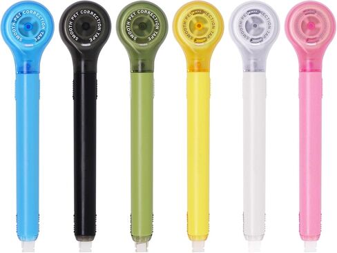 6 قطع من أقلام التصحيح، أقلام تصحيح بيضاء اللون، أقلام تصحيح سحب وسحب، 6 ألوان شريط أبيض للمكتب المدرسي in Kuwait