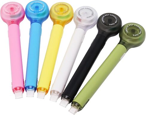 6 قطع من أقلام التصحيح، أقلام تصحيح بيضاء اللون، أقلام تصحيح سحب وسحب، 6 ألوان شريط أبيض للمكتب المدرسي in Kuwait