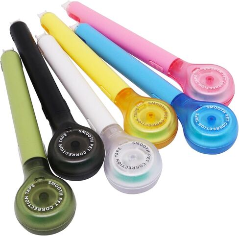 6 قطع من أقلام التصحيح، أقلام تصحيح بيضاء اللون، أقلام تصحيح سحب وسحب، 6 ألوان شريط أبيض للمكتب المدرسي in Kuwait