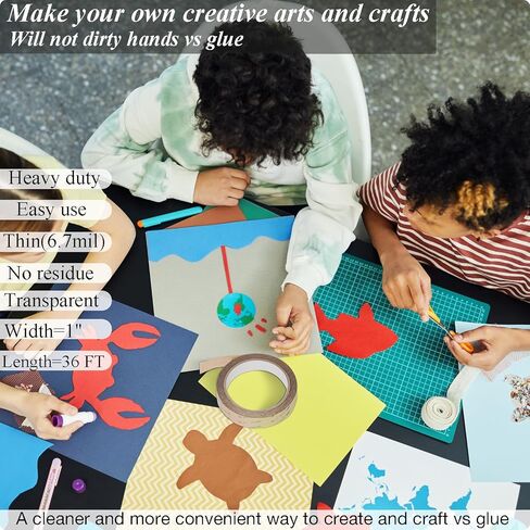 شريط رفيع مزدوج الجوانب 300 لتر، 2.54 سم × 91.44 سم، بكرة شريط لاصق شديد التحمل، مقاوم للحرارة، مقاوم للماء، شفاف، لديكور السيارة، السجاد، الفنون والحرف اليدوية، ملصق لاصق، قماش، إلكتروني (داخلي وخارجي) in Kuwait