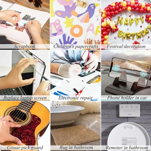 شريط رفيع مزدوج الجوانب 300 لتر، 2.54 سم × 91.44 سم، بكرة شريط لاصق شديد التحمل، مقاوم للحرارة، مقاوم للماء، شفاف، لديكور السيارة، السجاد، الفنون والحرف اليدوية، ملصق لاصق، قماش، إلكتروني (داخلي وخارجي) in Kuwait