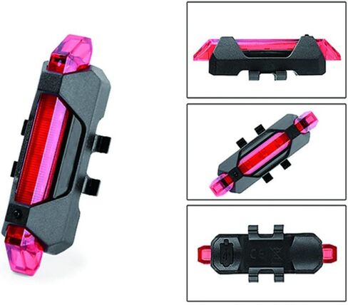 3Pcs Bicycle Tail Light USB Charging Warning Light Flashing Night Riding LED Tail Lights 4 Modes Mountain Bike Riding Light Cycling Equipment, White/Red/Blue in Saudi Arabia