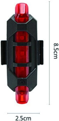 3Pcs Bicycle Tail Light USB Charging Warning Light Flashing Night Riding LED Tail Lights 4 Modes Mountain Bike Riding Light Cycling Equipment, White/Red/Blue in Saudi Arabia