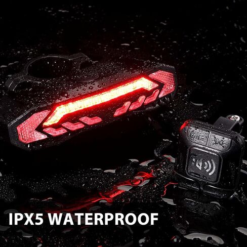 أضواء الدراجة الخلفية USB قابلة للشحن ضوء الذيل للدراجة مع إشارات الانعطاف وجهاز التحكم عن بعد اللاسلكي تحذير السلامة التلقائي ضوء فرامل الدراجة للأطفال البالغين MTB دراجة الطريق ركوب الدراجات الليلية in Saudi Arabia