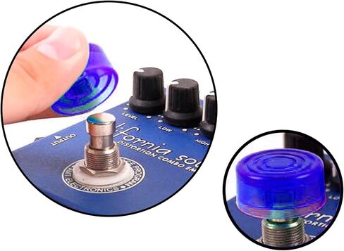 20Pcs Yootones Guitar Effect Footswitch Topper Effect Foot Nail Cap Pedal Topper Protection Cap Stomp Foot Switch Button Cover for Guitar Effect Pedal (Drak Blue) in Saudi Arabia