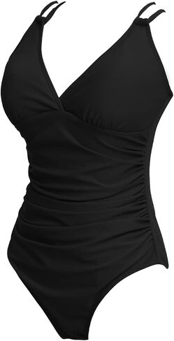 COCOPEAR One Piece Crossover Swimsuit High Waisted Tummy Control Swimwear Ruched Halter Push Up Bathing Suits for Women in Saudi Arabia