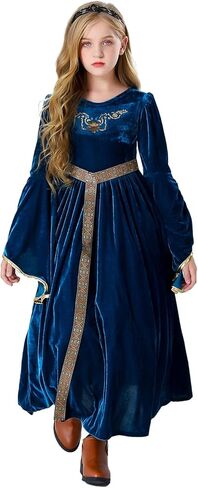 Renaissance Faire Dress Girls Medieval Victorian Princess Queen Fancy Costume Outfit Robe Dress Up Kids in Saudi Arabia