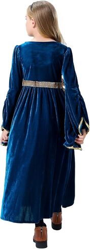 Renaissance Faire Dress Girls Medieval Victorian Princess Queen Fancy Costume Outfit Robe Dress Up Kids in Saudi Arabia