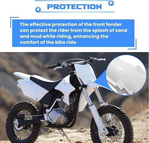 طقم الجسم الكامل من Kojem Fairing Fender Fairing متوافق مع Yamaha YZ85 2002-2014 غطاء جانبي للدراجة الترابية طقم بلاستيكي للجسم (أبيض) in Kuwait