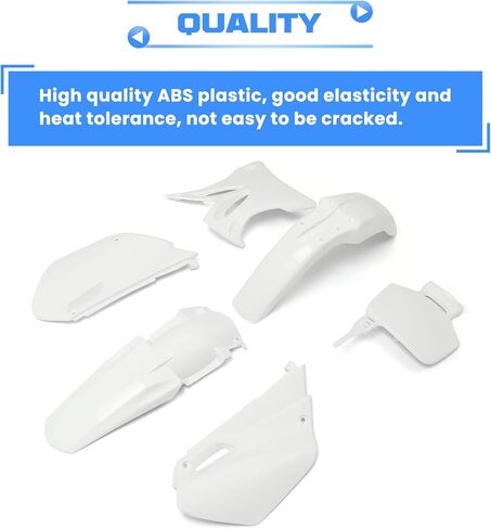 طقم الجسم الكامل من Kojem Fairing Fender Fairing متوافق مع Yamaha YZ85 2002-2014 غطاء جانبي للدراجة الترابية طقم بلاستيكي للجسم (أبيض) in Kuwait